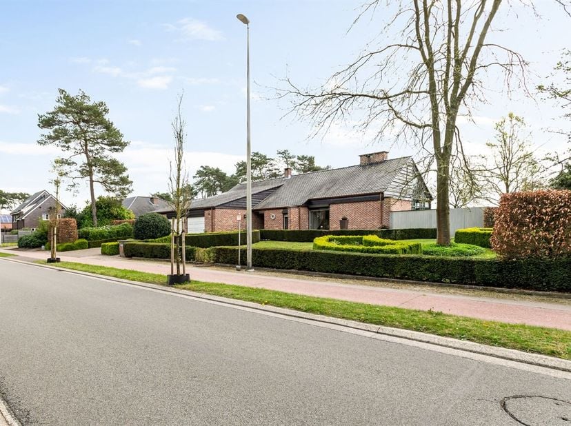 Charmante vrijstaande woning te koop in het groene Gelderhorsten te Lommel, met een uniek en rustgevend uitzicht op bosgebied aan de voorzijde en uitg