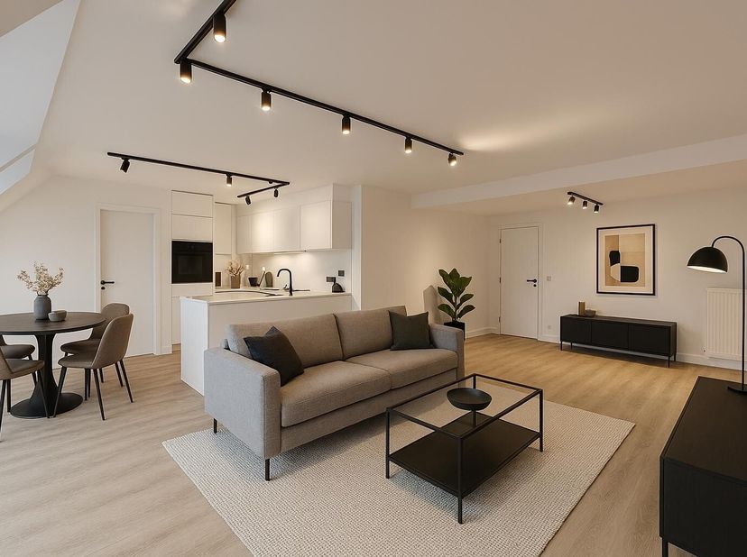 --BEZOEK ENKEL NA AFSPRAAK--<br />
Ontdek dit volledig gerenoveerd duplexappartement, gelegen in het hart van Herzele, op wandelafstand van alle voorz