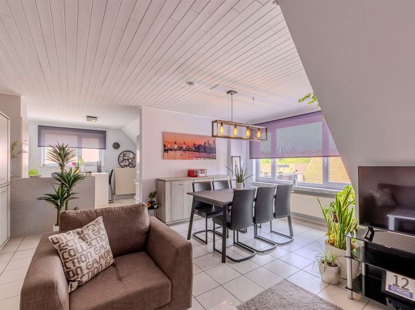Ruim dakappartement met terras<br />
Indeling:<br />
Ruime woonkamer met ingerichte keuken, badkamer/wasplaats, erg ruime slaapkamer met toegang tot t