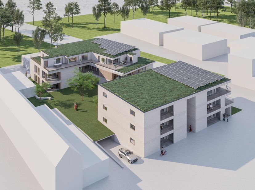 Ruim 2 slaapkamer appartement op het 1ste verdiep. Voorzien van een mooie leefruimte met aansluitend terras langs de oostkant waar u kan genieten van