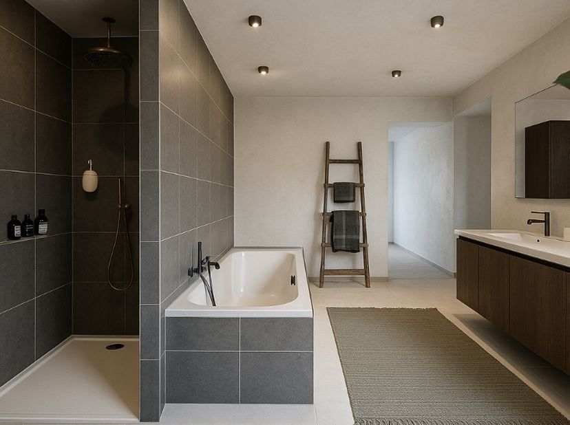 De BEN-woning met DOMOTICA en warmtepomp bestaat uit een grote living, keuken, berging, 3 slaapkamers (en ruimte voor dressing of bureau) met laminaat