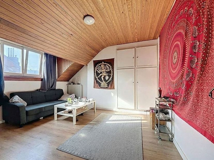 Quartier Mérode- 1-slaapkamer appartement van +/- 45 m² gelegen op de 3e /3e verdieping als volgt samengesteld: een woonkamer van +/-15m², een ingeric