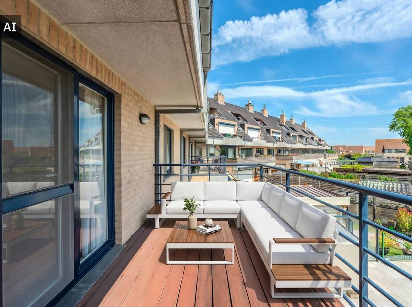 Appartement de 2 chambres bien entretenu avec de spacieuses terrasses à vendre à Westende, Julien Soetaertstraat 9, au premier étage de la résidence T