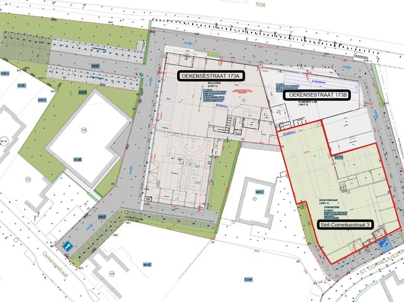 Cette propriété est située au centre de Roeselare et comprend un hangar/débarras d'environ 1 669 m².<br />
<br />
> Entrepôt/entrepôt d'environ 1 669