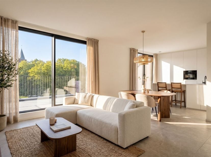 Wonen op niveau krijgt een nieuwe betekenis in dit stijlvolle penthouse, gelegen op de bovenste verdieping van een recente residentie in het centrum v