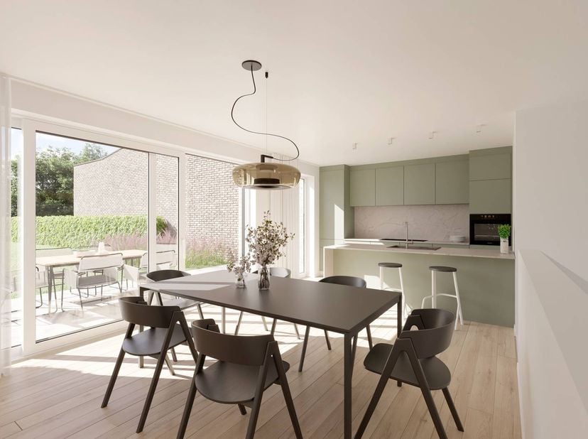 Ontdek deze stijlvolle en energiezuinige nieuwbouwwoning, gerealiseerd door Durabrik, gelegen aan de Romeinsesteenweg in Vilvoorde. Deze eigentijdse w