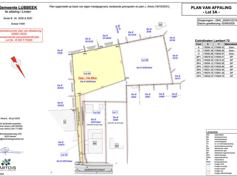 Mooi perceel bouwgrond voor open bebouwing (bungalow) in het centrum van Linden. Het perceel ligt in woongebied, dat niet overstromingsgevoelig is en