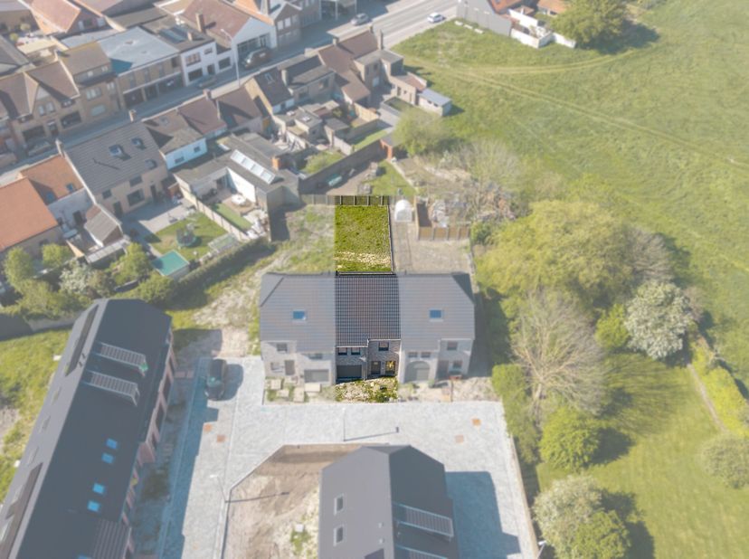 Dans la charmante et tranquille section de Pervijze, située à Dixmude et à seulement 10 km de la côte belge, se trouve cette maison neuve mitoyenne de
