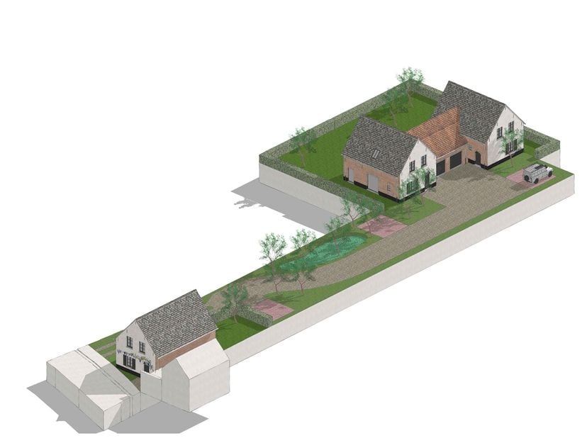 Mooi gelegen aan het Kluisbos, te renoveren handelspand/om te bouwen vakantiewoning/ideale projectgrond/bouwgrond. <br />
Private toegangsweg, pracht
