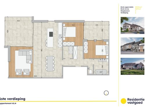                                         Appartement te koop in Oudenburg, € 359.850
