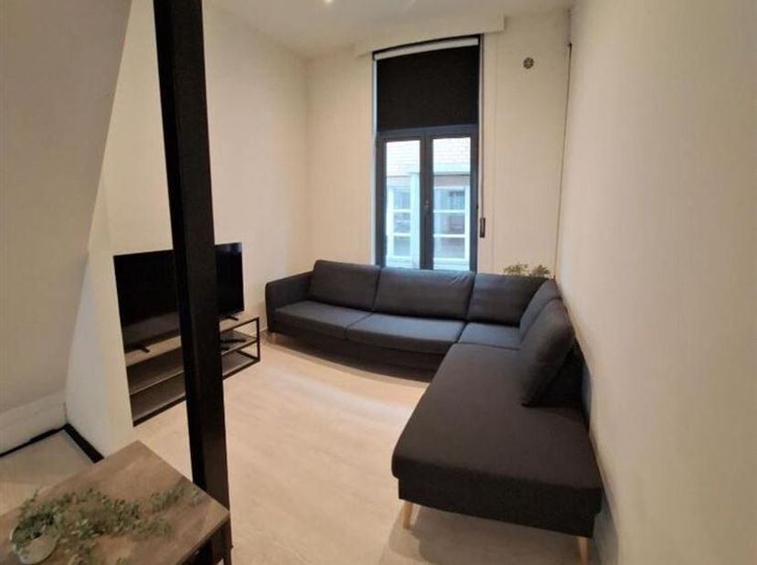 Dichtbij de Korenmarkt en naast het groene Kortenbachplein, ligt in een stille, voor auto's doodlopende straat, deze woning. Let op de hoge plint in b
