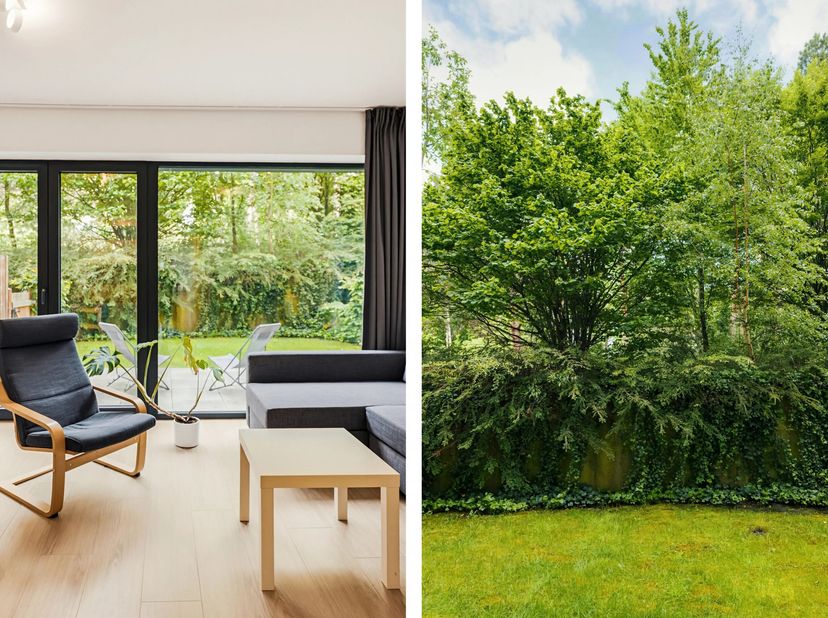 Uitstekend gelegen in een groene omgeving, profiteert dit heldere recente tuinwoning, in uitstekende staat, van een privilegile ligging, op slechts en