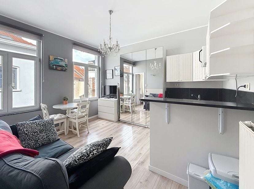 Dans une petite rue proche du Square Ambiorix et de la Commission Européenne (SCHUMAN/ ARTS-LOI), très bel appartement meublé, avec séjour, cuisine su