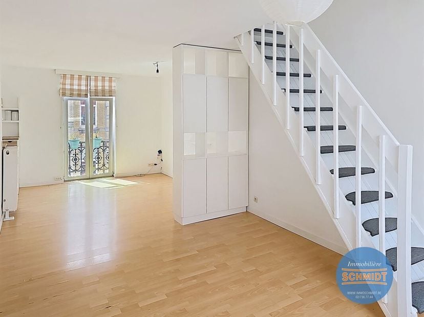 IMMOSCHMIDT (Ref.29653) - ETTERBEEK - Sint-Pietersplein - ONMIDDELLIJK VRIJ: Mooie duplex herschilderd +/- 57m². Het bestaat uit een woonkamer, een op
