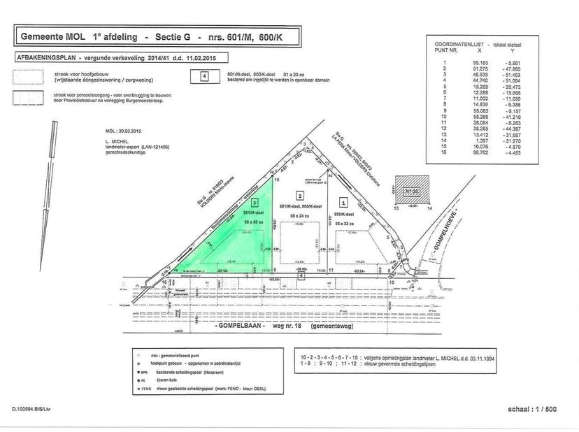 Terrain à vendre à Gompelbaan,
                    2400 Mol