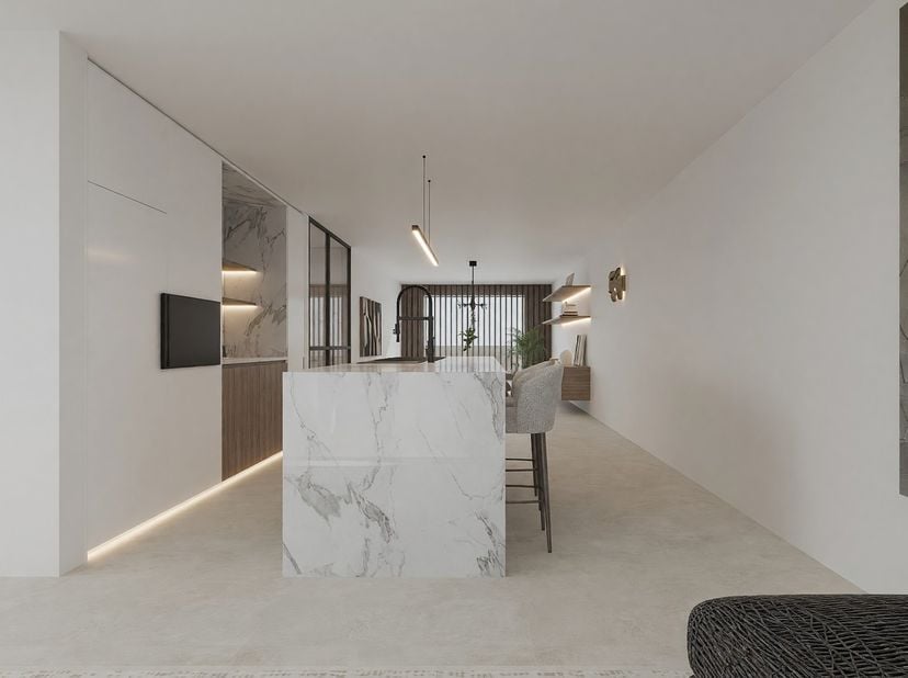 Appartement 2.1 is een stijlvol doorzonappartement op de tweede verdieping waar comfort, duurzaamheid en een doordachte indeling centraal staan. Met e