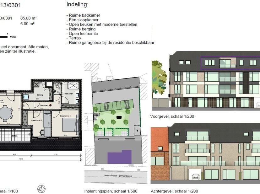 Deze mooie nieuwbouwresidentie Louis omvat 12 appartementen, 9 garages en 9 staanplaatsen in centrum Gistel.<br />
<br />
Dit appartement bestaat uit: