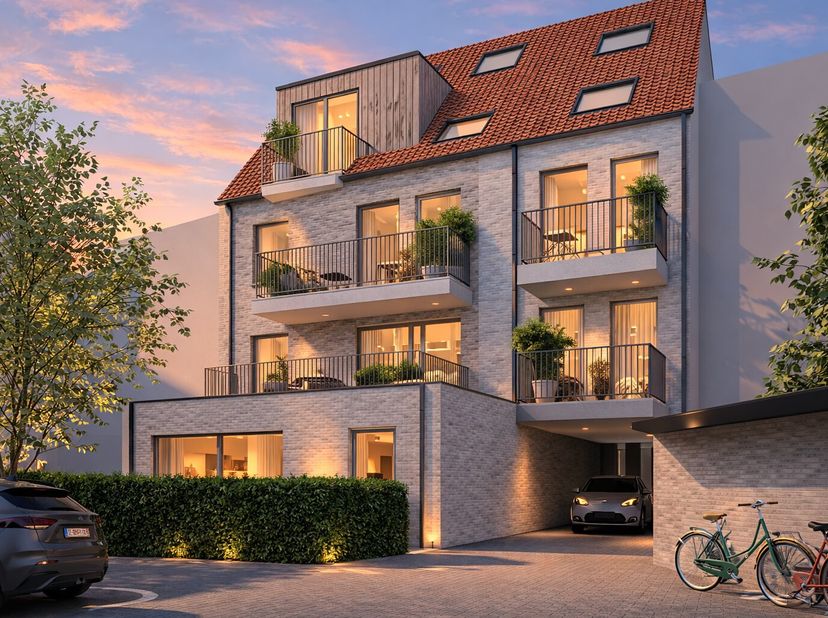 Nieuw appartement gelegen in de Residentie "Stan" te Heist-aan-Zee. Gelegen op de eerste verdieping van een nieuwe residentie. Er is één grote slaapka