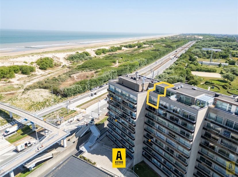 Vernieuwd duplexappartement op de 9de en 10de verdieping met open zicht op zee, duinen en het hinterland – een zeldzame combinatie van ruimte, licht e