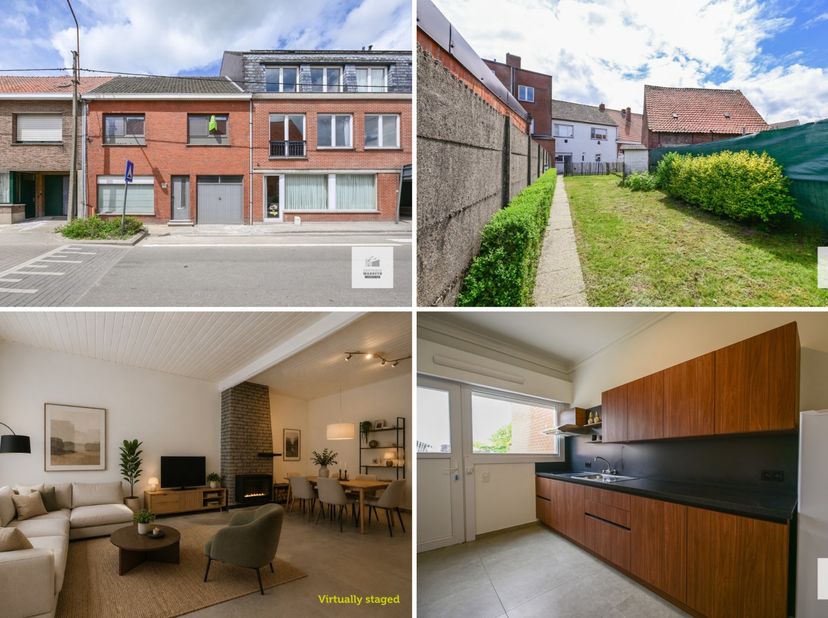 Deze woning in centrum Zwevezele werd gerenoveerd in 2025 en beschikt naar een tuin en garage, ook nog eens over drie ruime slaapkamers. De ligging in