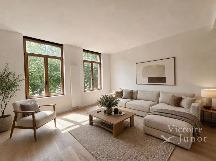Victoire-Junot stelt u met plezier deze prachtige nieuwe duplex met twee slaapkamers voor, gelegen in een kleinschalig, volledig gerenoveerd gebouw, i