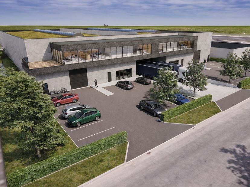 Vlak aan de R4 te Gent, met vlotte verbinding naar de Gentse haven en de E40 wordt binnenkort een nieuw bedrijfsgebouw ontwikkeld van 4.164m² met 425m