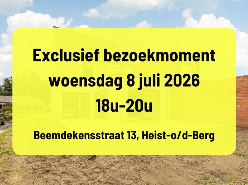 EXCLUSIEF BEZOEKMOMENT op woensdag 8 juli tussen 18u-20u!<br />
<br />
6% BTW MOGELIJK!<br />
<br />
Gelegen in het hart van Heist-op-den-Berg, bi