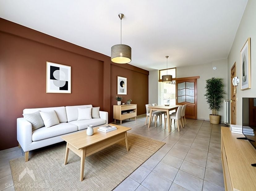 Ontdek dit aangenaam gelijkvloers appartement met privatieve tuin, ideaal voor wie comfortabel en rustig wil wonen. Via de inkomhal betreedt u de lich