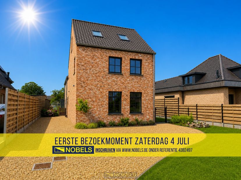 1ste bezoekdag zaterdag 4 juli! Inschrijven kan via www.nobels.be onder referentienummer 4382497.<br />
<br />
VOLLEDIG GERENOVEERDE GEZINSWONING, gel