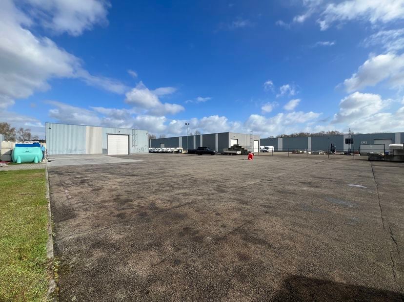 Instapklaar industrieel gebouw van 1100m², bestaande uit 1000m² magazijn/werkplaats en 100m² kantoor, en een verhard buitenterrein van 2000m². Dit pan