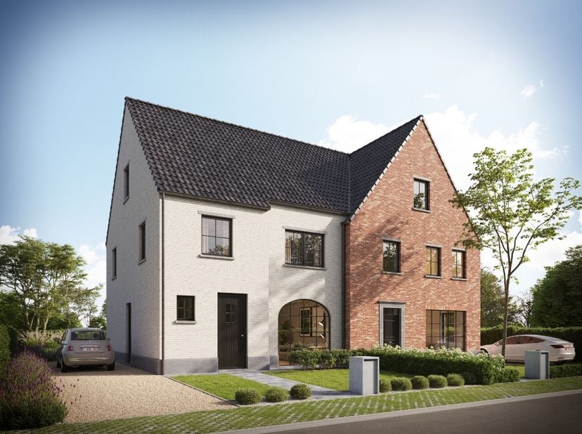 In de Zwanestraat in Houthulst wordt momenteel deze half-open woning gebouwd.&amp;nbsp; Enerzijds is de ligging van deze woning vrij landelijk, anderzijds