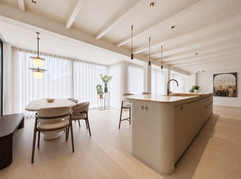 In een rustige, doodlopende straat , op slechts enkele minuten van het centrum van Knokke, bevindt zich deze uitzonderlijk gerenoveerde vrijstaande wo
