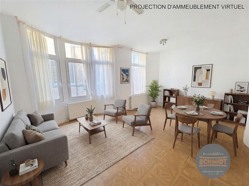 IMMOSCHMIDT (Réf. 29522) - ETTERBEEK (Roi Vainqueur) : Bel appartement de 80m² se composant : d'un séjour, cuisine équipée, 2 chambres, salle de douch