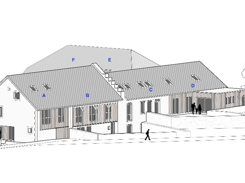 RAEREN Bergstrasse, A - F : Le projet Â ALTE MÜHLE Â consiste en la rénovation d'une propriété agricole, qui sera réalisée en trois phases. Dans un pr