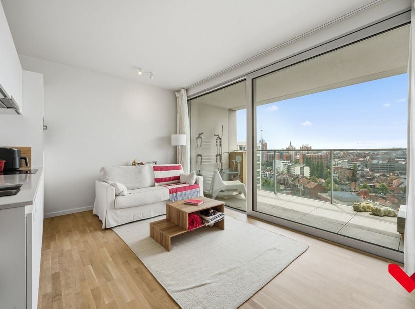 Welkom op een absolute toplocatie in Leuven, de vaartkom! Op de 11de verdieping van het stijlvolle gebouw “The View” bevindt zich deze ruime en lichtr