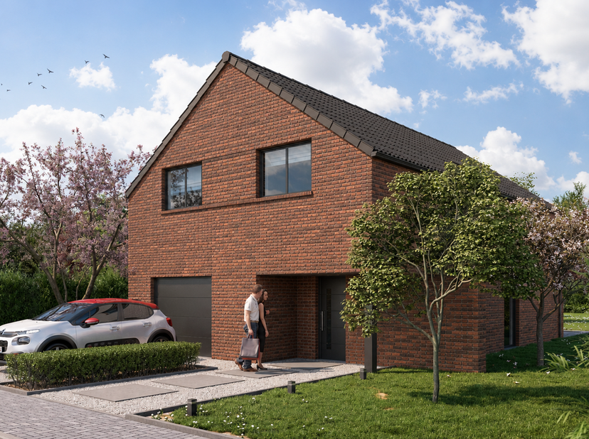 Découvrez ce projet de VILLA 4 FAÇADES PEB A+ - CONSTRUCTION 100% TRADITIONNELLE finition clé-sur-porte. Avec son architecture soignée et ses performa