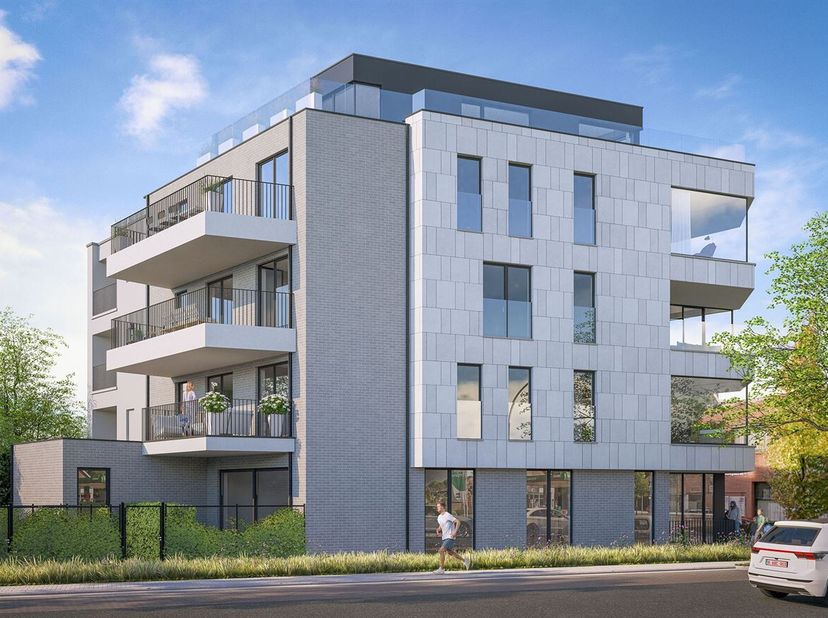 Prachtig nieuwbouw 1-slaapkamer appartement in hartje Brasschaat <br />
Ligging:<br />
Het appartement ligt op de Bredabaan in Brasschaat. Alle facult