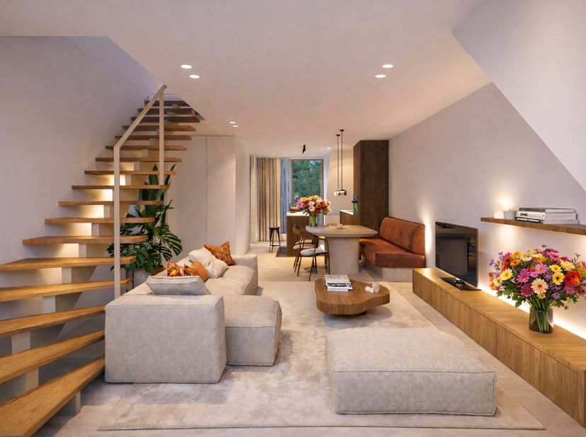 Duplex-dakappartement op de derde en vierde verdieping van de nieuwe residentie "Stan" te Heist-aan-Zee. Een bruikbare vloeroppervlakte van 95 m² + zo