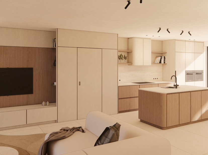 Dit ruime en luxueuze nieuwbouwappartement van 134 m² bevindt zich pal op de Markt van Beveren, naast de iconische Sint-Martinuskerk. Een unieke combi