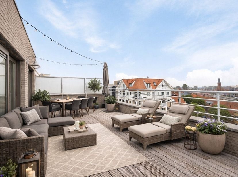 Zeebrugge : Magnifique penthouse d'une chambre avec 2 terrasses ensoleillées.Ce magnifique penthouse fait partie de la résidence Fairy I et est situé