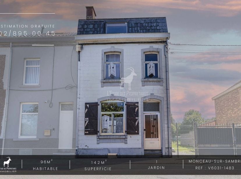 Halfvrijstaande woning te koop met TUIN in MONCEAU-SUR-SAMBRE.<br />
<br />
Agentschap referentie: V6031-1483<br />
<br />
Virtueel bezoek: https://en