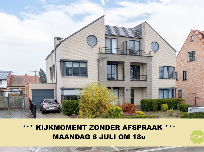 *** KIJKMOMENT ZONDER AFSPRAAK *** MAANDAG 6 JULI OM 18u ***<br />
<br />
Ruim appartement (112m²) met 3 slaapkamers, prachtig terras én garagebox t