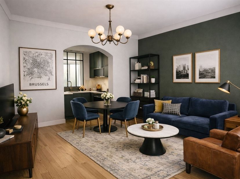Anderlecht, à proximité du centre-ville. Dans une petite copropriété à faibles charges, superbe appartement 2 chambres de +/- 75 m², vendu en état CAS
