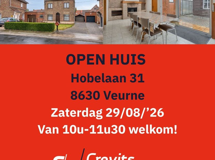 In de Hobelaan, een zéér rustige wijk vlakbij het centrum van Veurne, bevindt zich deze ruime renovatiewoning met tal van mogelijkheden. De woning bes