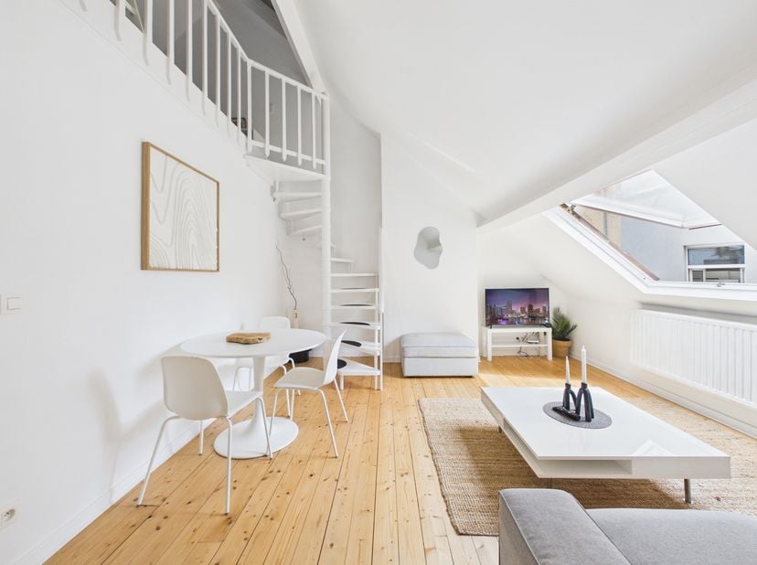 Ixelles | Place Brugmann: Gerenoveerd en gemeubileerd 1-slaapkamerappartement!<br />
Het appartement bestaat uit een hal/garderobe, een woon-/eetkamer