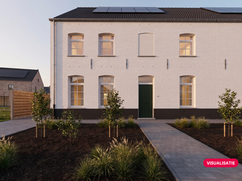 In het hart van Wortel (Hoogstraten) wordt deze stijlvolle nieuwbouwwoning gerealiseerd op een perceel van ca. 341 m². De woning combineert een doorda