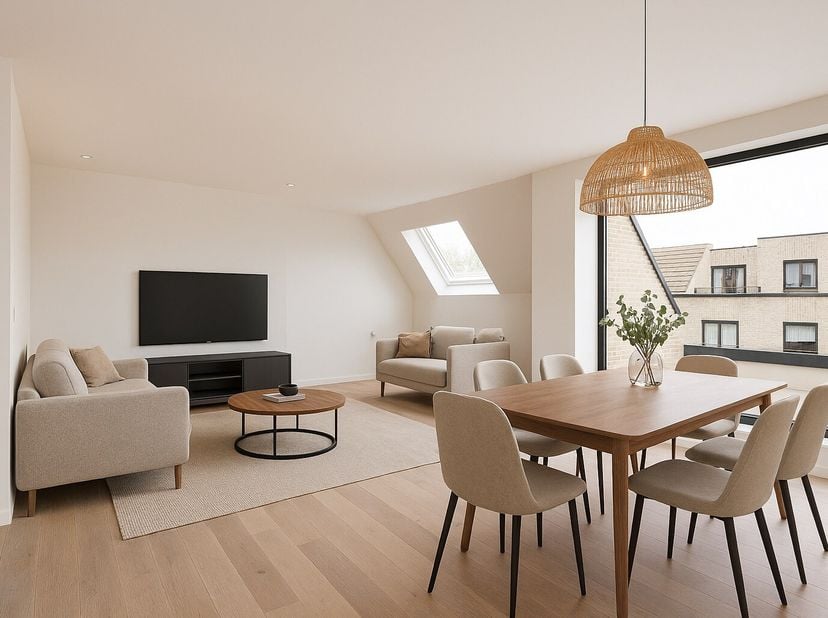 Dit ruime appartement op de tweede verdieping biedt een prachtig uitzicht over het groene landschap van Oosteeklo. Grote raampartijen zorgen voor veel