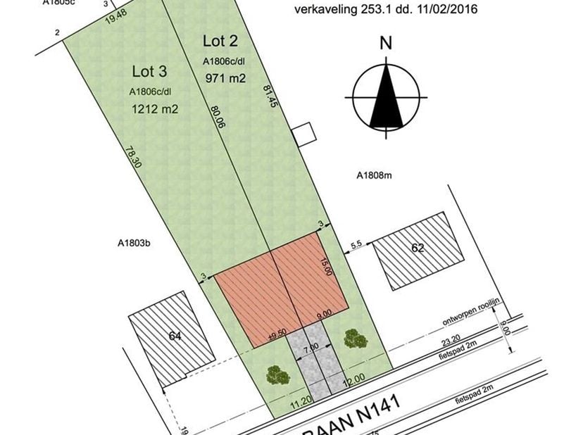 Goed gelegen, mooi perceel bouwgrond met een oppervlakte van 971 m² en perceelsbreedte van 12 m voor een half-open bebouwing/eengezinswoning. Deze gro