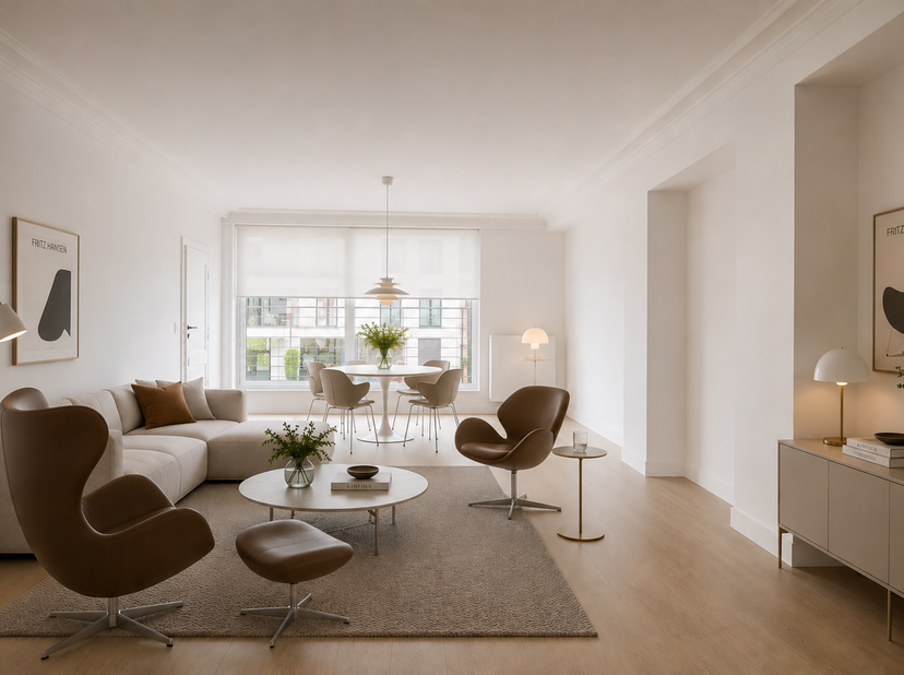 LIGGING<br />
Gelegen in de Kortrijkstraat geniet dit volledig vernieuwde appartement van een uitstekende ligging tussen het bruisende centrum van Dei