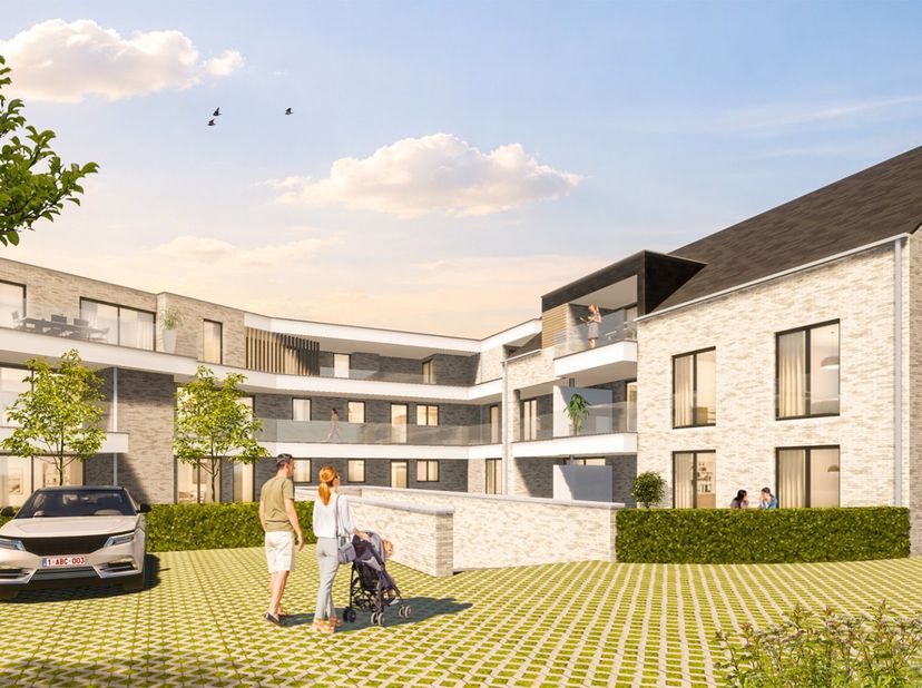 APPARTEMENT 1.5 (Verdieping 1)<br />
- Opp. app.: 117 m²<br />
- Terras: 18 m²<br />
<br />
INDELING:<br />
Inkomhal, ruime woonkamer met open keuken,
